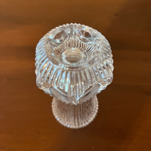 Vintage Fostoria Crystal "Melissa" Ribbed Bud Vase Thumb Imprint Base - Picture 4 of 5